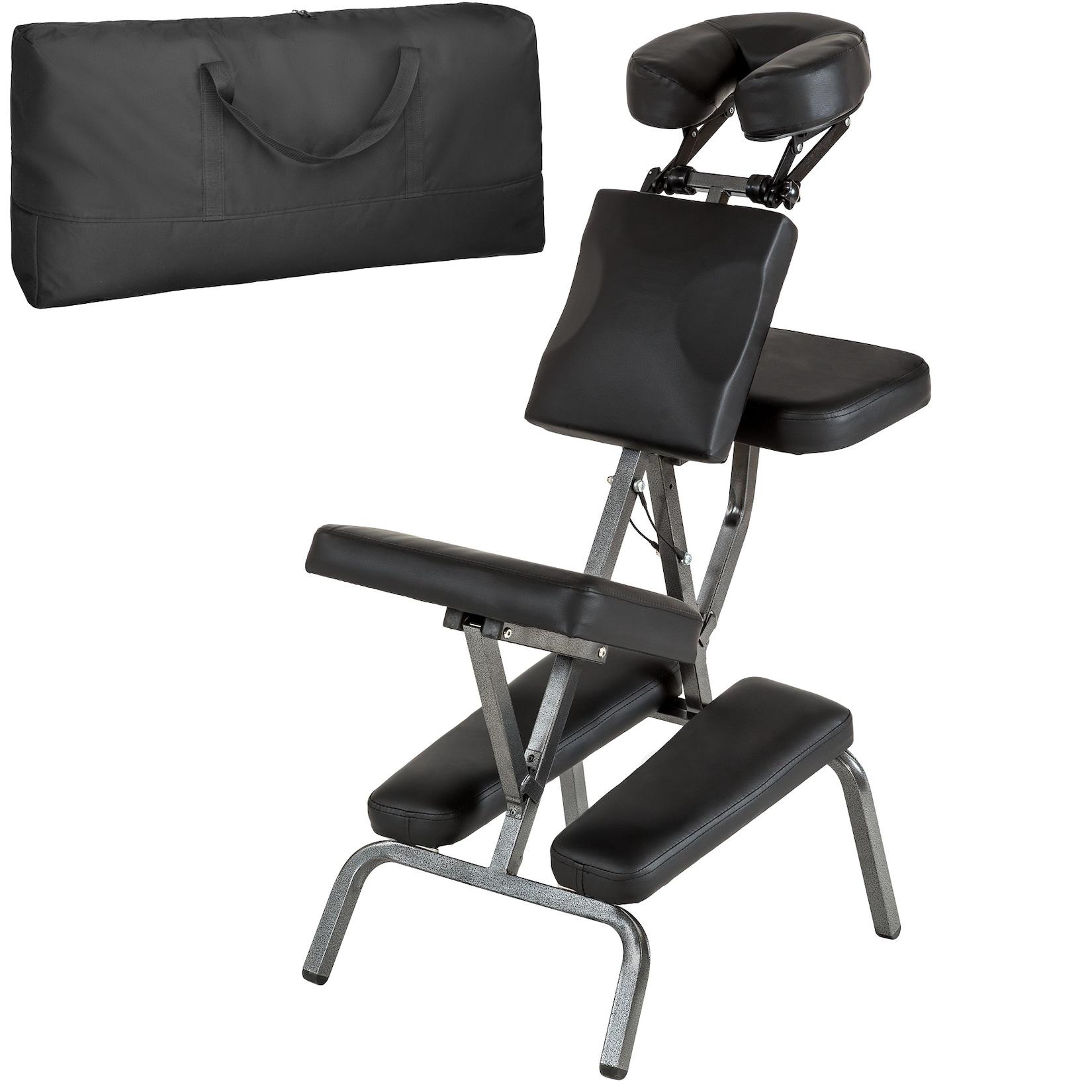 tectake® Massagestuhl, klappbar, gepolsterte Beinablagen, 80 x 50 x 105 cm