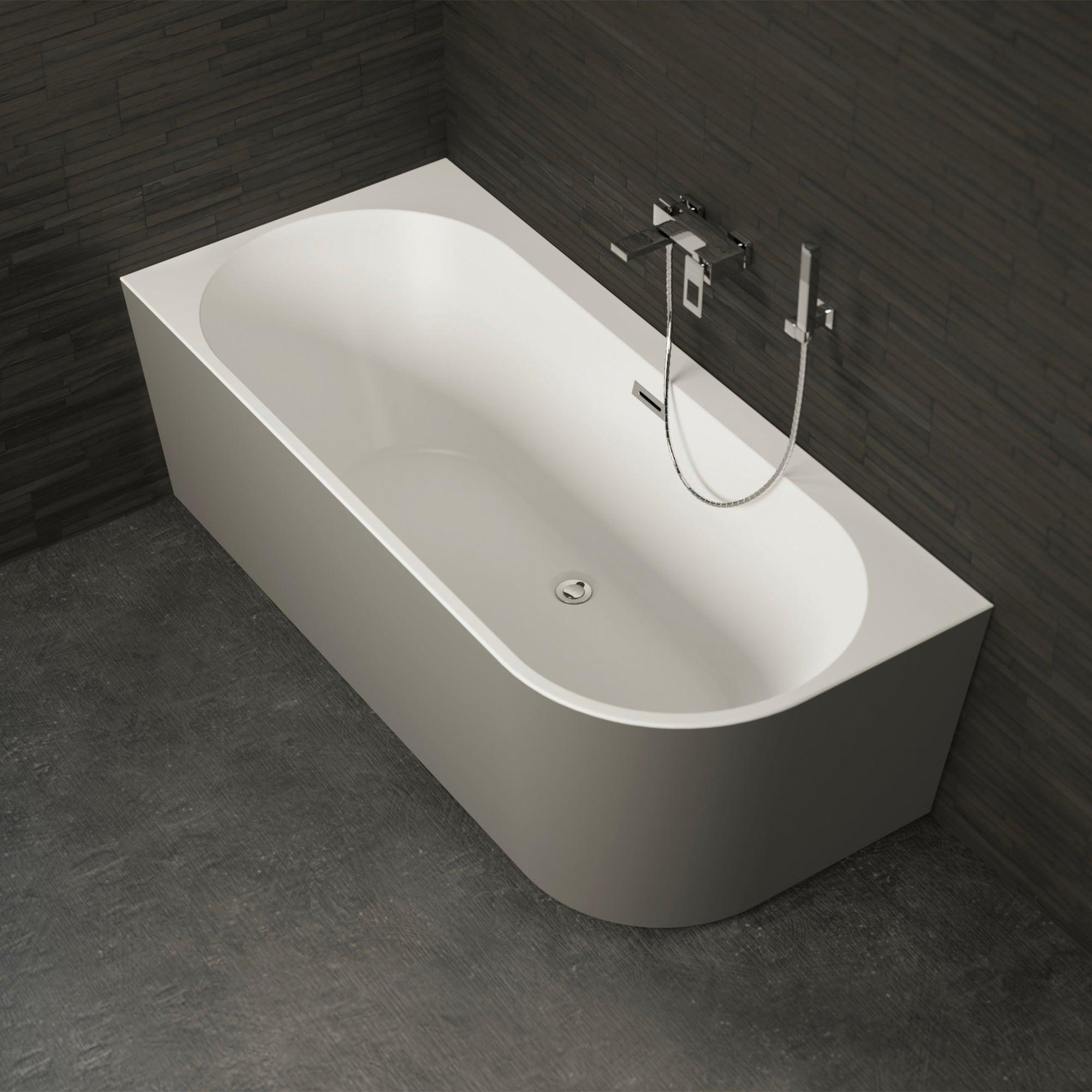 Freistehende Badewanne Capri 170 links grau 170 x76 x58 cm