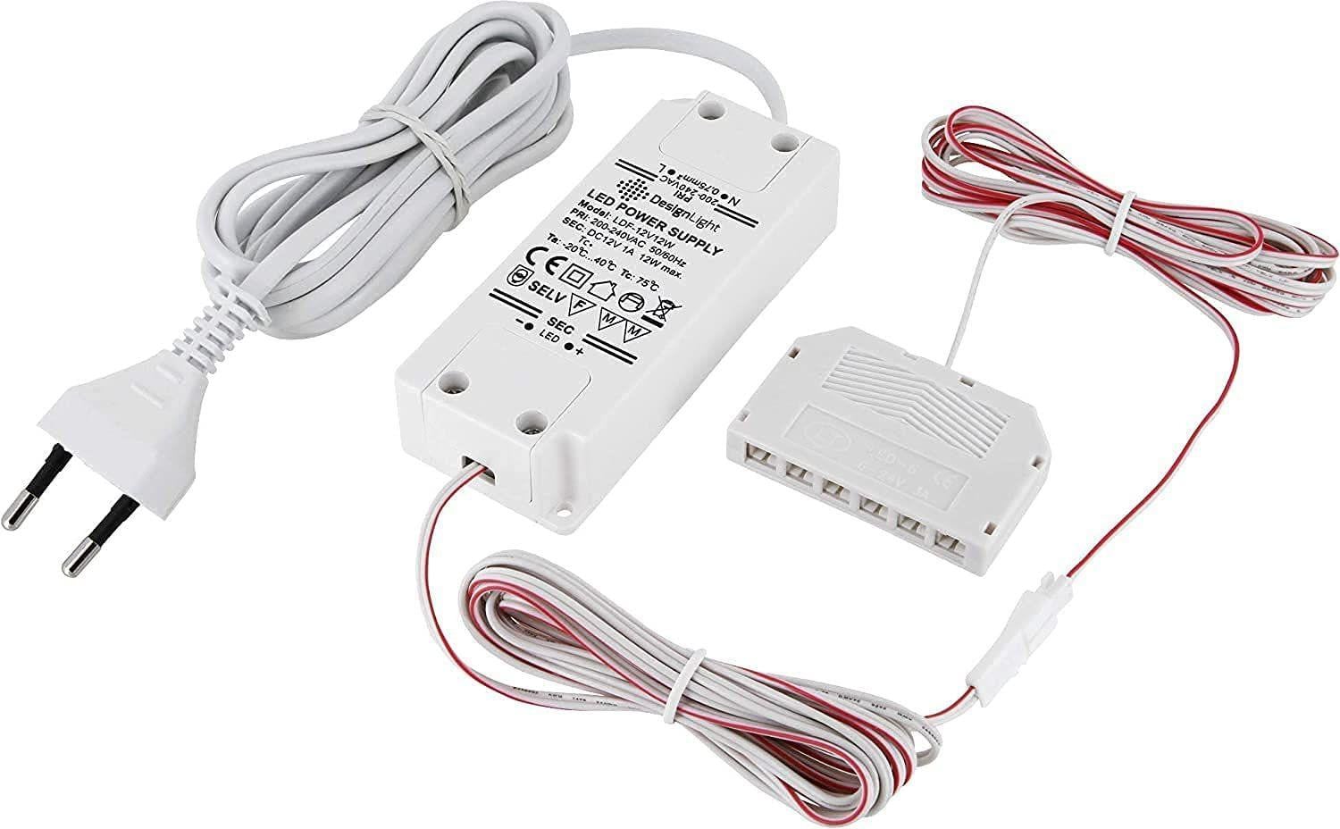 12 V LED Transformator met 6-voudige Verdeler, 12 W Voeding