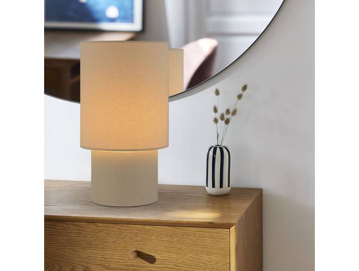 Rhodes Tischleuchte elfenbein/beige Höhe 51 cm - Corep SAS - Wohnzimmer - Keramik - Mit Schirm