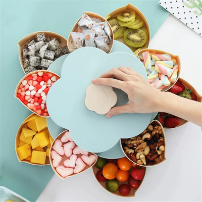KitchenCuration Plum Blossom Flower Petal Fruit Plate Blue