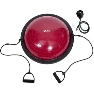 Powershot Balance-Ball Oko, mit Luftpumpe & Fitnessbändern, Ø 58 cm, rot, beidseitig nutzbar, belastbar bis 120 kg