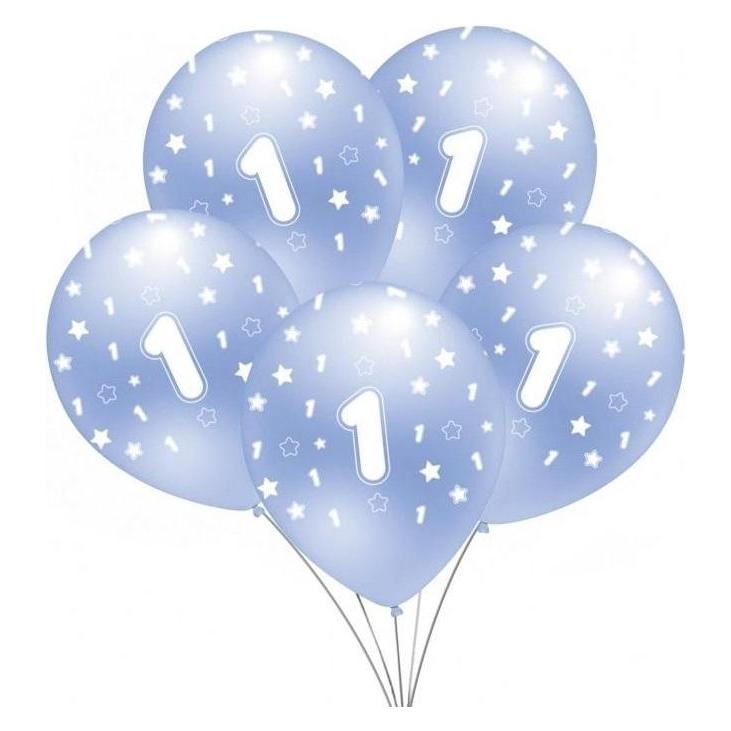 Mk Trade Ballon 1 blau metallic 5 Stk (5x) (47594407)
