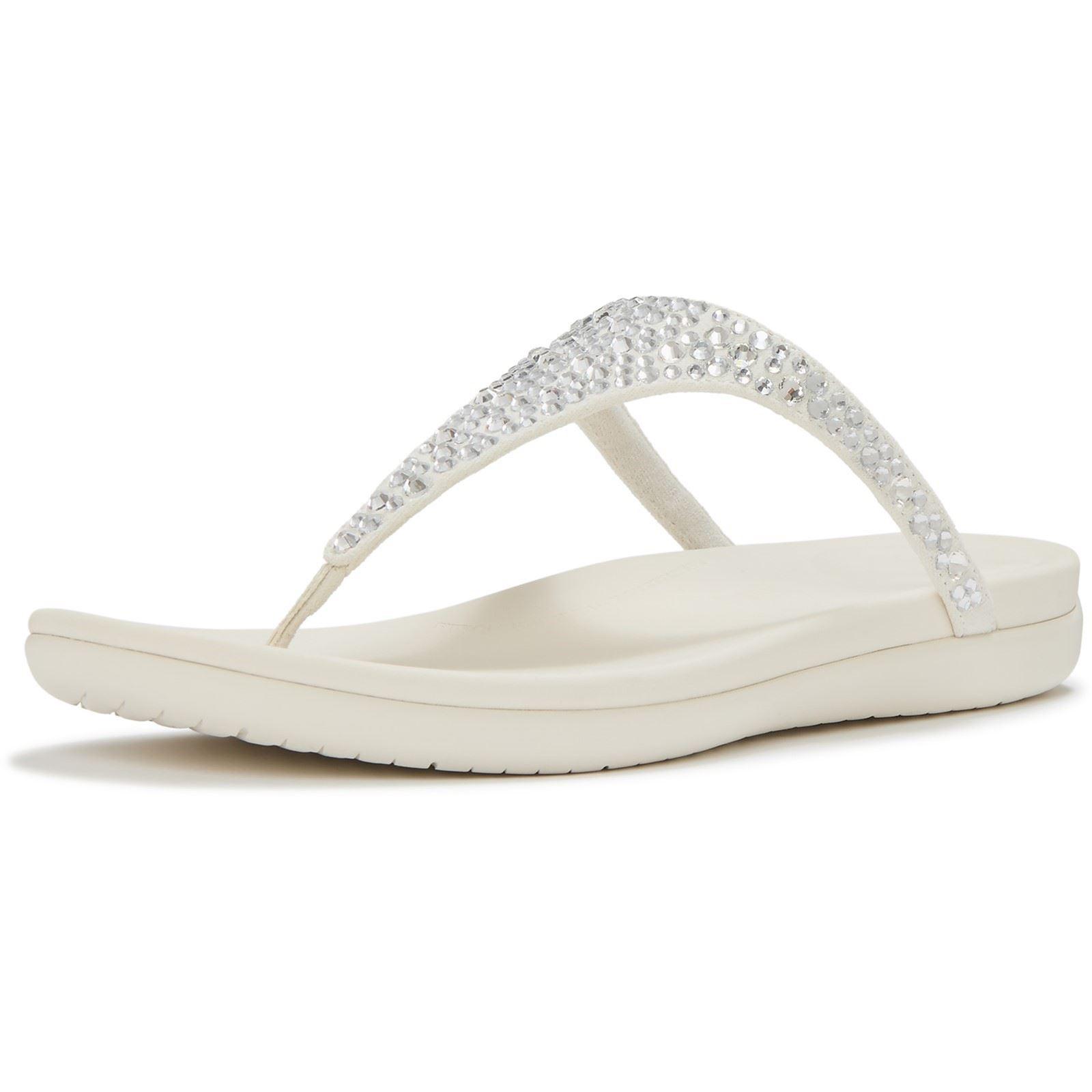 Fitflop Solay Misch-Kristall Textil Damen Creme Sandalen