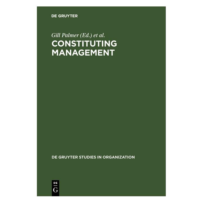 De Gruyter Constituting Management (Englisch, Hardcover) (67761593)