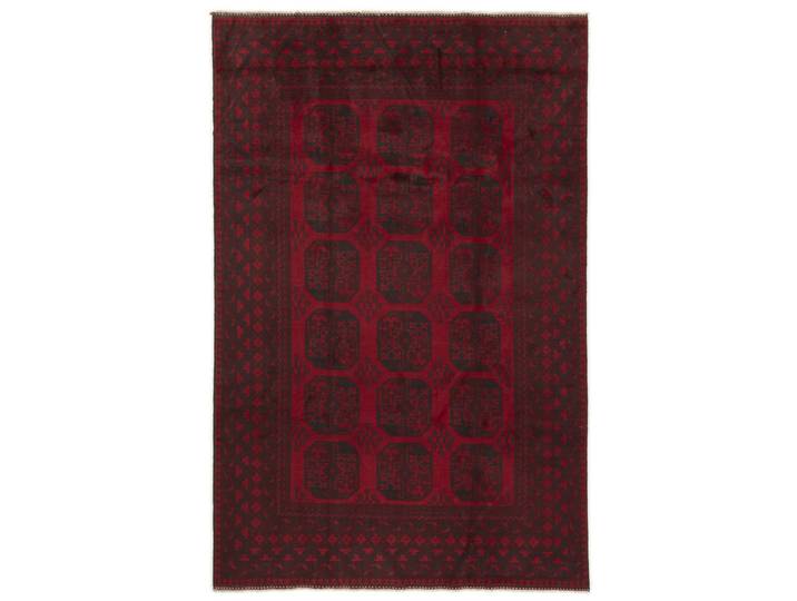 Afghan Akhche Teppich 195x297 Handgeknüpft Orientteppich Wolle