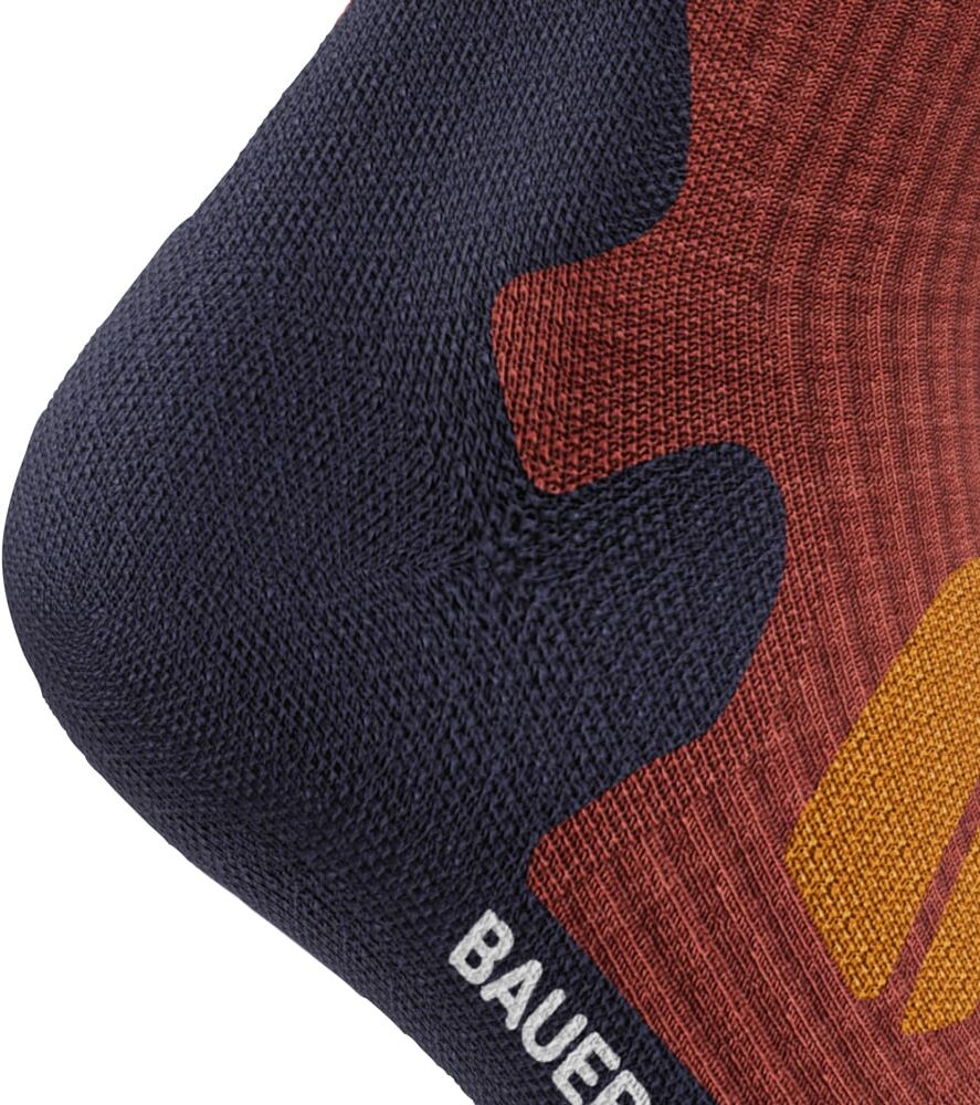 Sportsocken BAUERFEIND "OUTDOOR MERINO COMPRESSION SOCKS", Herren, Gr. 38-41, granat, m, Obermaterial: 54% Polyamid, 37% Wolle, 9% Elasthan, Socken Sportsocken, mit hohem Anteil an Merinowolle granat, m 38-41
