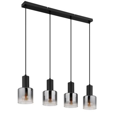 NOWA Pendelleuchte "JACK", schwarz, 4, Ø 12cm H: 150cm, 1 Stk., Leuchten, Hängeleuchte, Hängeleuchte, Wohnbereich, Essbereich, Pendelleuchte