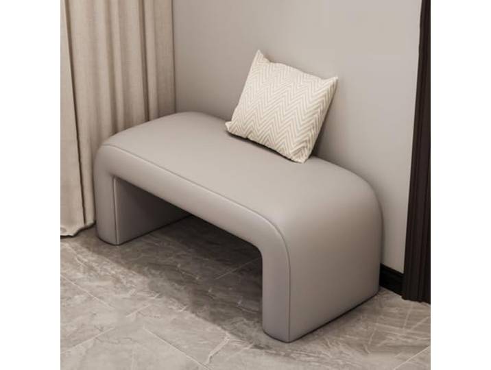 ZJYIGOWL Pouf Ottoman Fußstütze Pouf Für Das Wohnzimmer Bequeme Rechteckige Poufs Ottomans Bettbank Fußhocker Bodenpoufs Für Die Wohnraumgestaltung, Vanity Couch(Gray B,80cm)