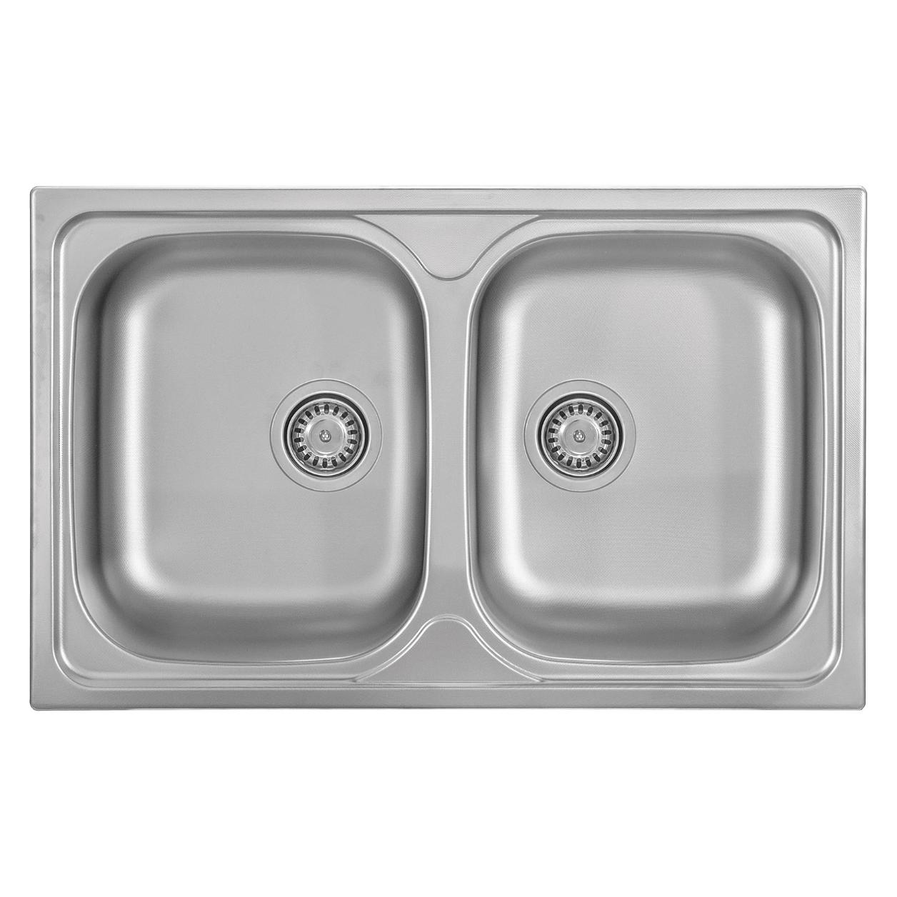 Kernau KSSG 804 2B Smooth Stainless Steel Kitchen Sink, 2-Bowl, Model 26805 - NetNet (5902701800215)