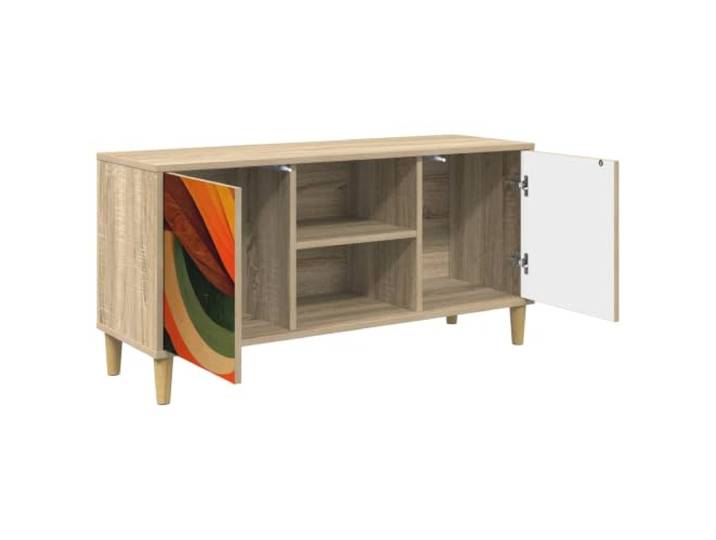 PUGYNBK TV-Möbel Bonn 102 x 33 x 50 cm Sonoma Holz Technik Geräumige Aufbewahrung, erhöhte Beine, dekoratives Design, einfache Reinigung, für modernes Wohnzimmer