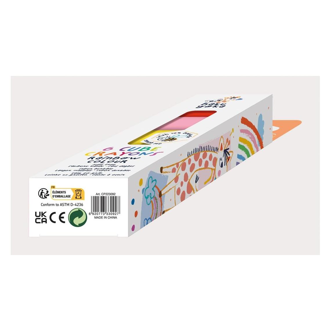 Haku Yoka Spielform-Wachsmalkreiden Würfel Regenbogen (6x) (CP223092)