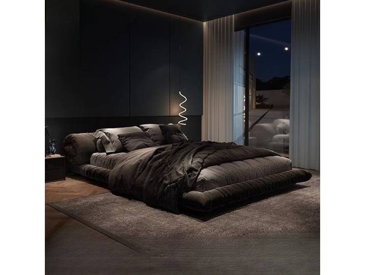 180x200cm cadres King Size lits doubles reine tissu italien rouleau Suspension lit tête de lit luxe Double Queen chambre meubles