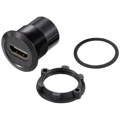 TRU COMPONENTS TC-11980464 HDMI Panel-Adapter Buchse HDMI-Buchse - HDMI-Buchse Schwarz Inhalt: 1 St.