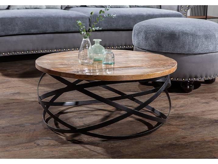 Couchtisch Somori Typ B Ø 80cm Schwarz/Holz