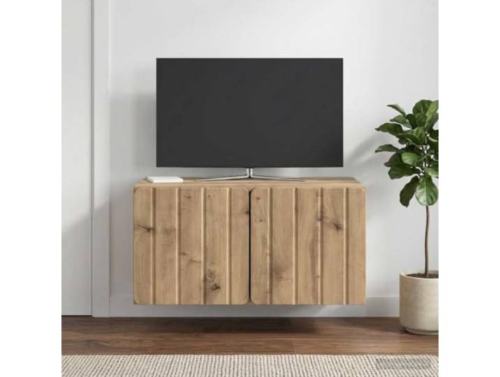 GKMBCVDFR Wandmontierter TV-Schrank 59,5 x 41 x 30 cm Artisan-Eiche Holzwerkstoff, 90° Türen, platzsparend, modern, minimalistisch