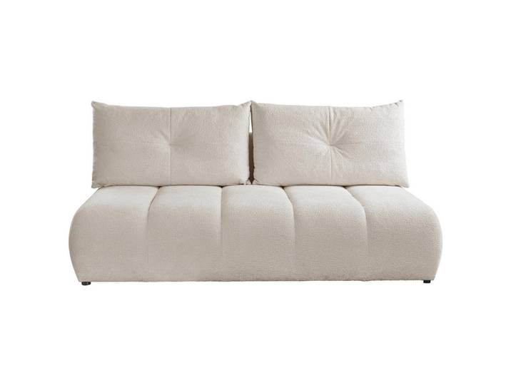 Mid.you Schlafsofa Milo, Creme, Holz, Kiefer, Hartholz, 3-Sitzer, Füllung: Polyurethan (Pur), Silikon, 209x100x103 cm, Bettkasten erhältlich, Bettfunktion erhältlich, Wohnzimmer, Sofas & Couches, Schlafsofas, Schlafsofas mit Bettkasten