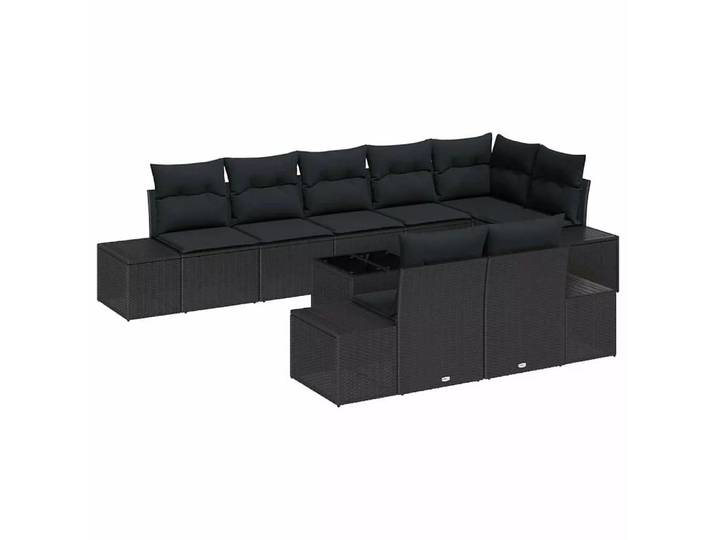 VidaXL - Gartenset poly-rattan, One Size, Schwarz