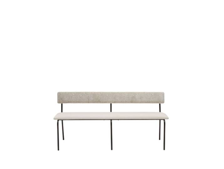 Banc en viscose ecru 120x51xh79 cm