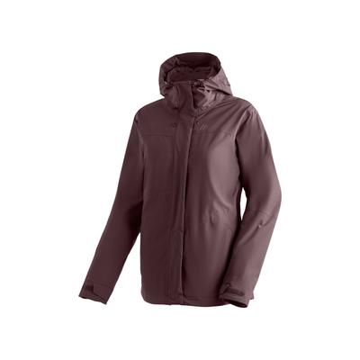 Regenjacke MAIER SPORTS "Metor 3in1 W", Damen, Gr. 38, dunkelbraun, 100% Polyester, Jacken Regenjacke, warme Damen Jacke mit Kapuze, Winterjacke wasserdicht atmungsaktiv