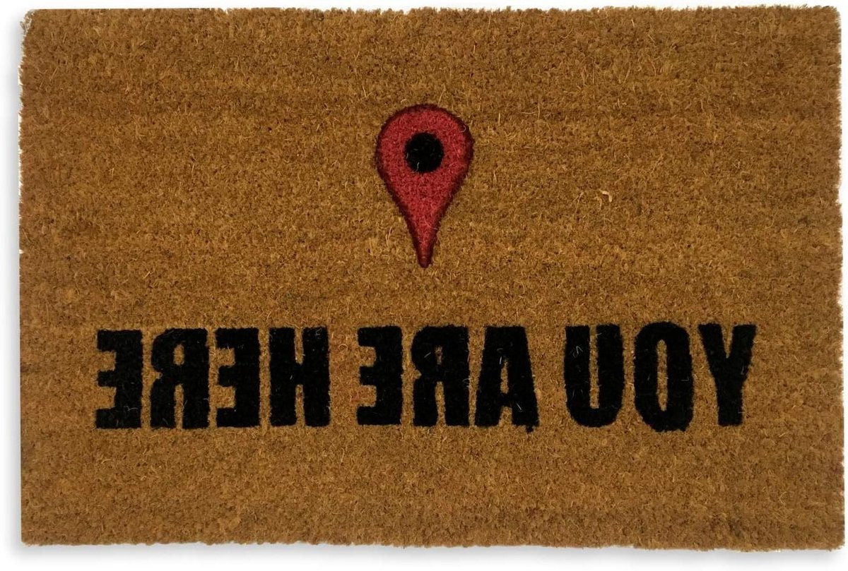 Kokosmat You are Here - Natuurlijk Deurkleed - 60 x 40 cm