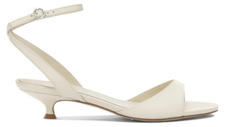 AEYDE weiße Sandalen mit Absatz aus Leder - Größe 37,5