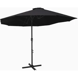 vidaXL Sonnenschirm mit Aluminium-Mast 460x270 cm Schwarz