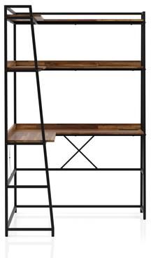 Furniture of America Easton Industrial 47-inch Steel Computer Desk with USBs