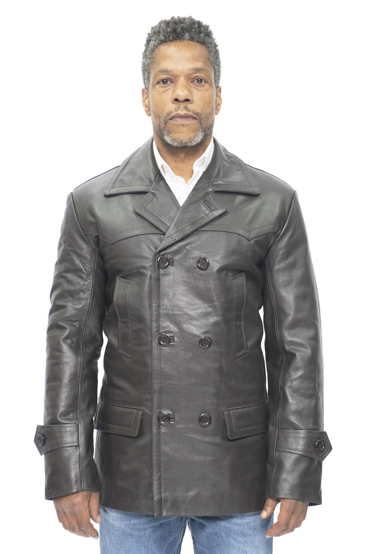 Herren-Peacoat aus Rindsleder-Krakaw