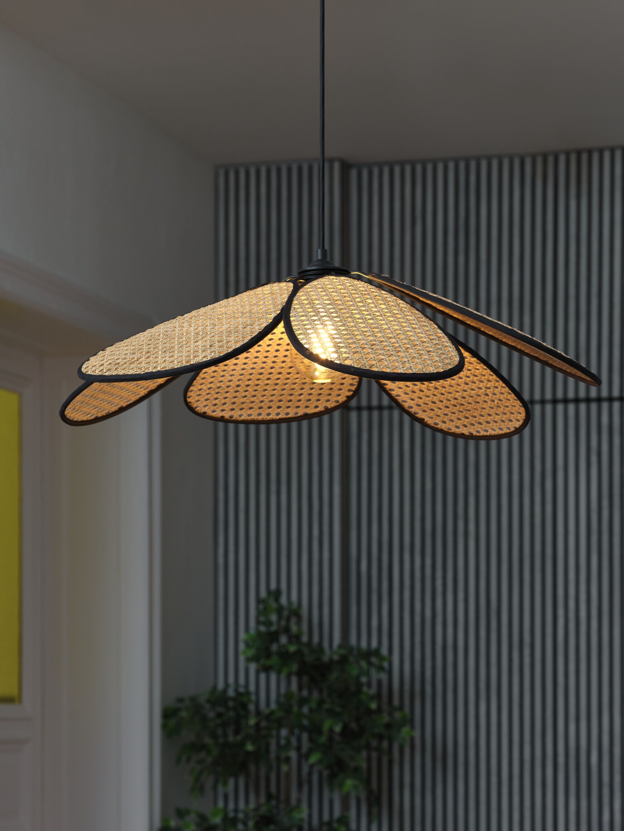 OSRAM Pendelleuchte "Decor Rattan", beige, Ø 69cm, 1 Stk., Leuchten, braun, Fassung E27, Rattan und Stahl, Pendelleuchte
