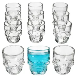 12er Set Totenkopf Schnapsgläser 5cl aus Glas - 27022085