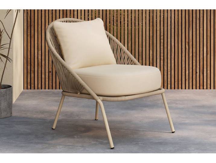 2er Set - Garten Loungesessel Orlina in Beige - Beige - Luxusbetten24