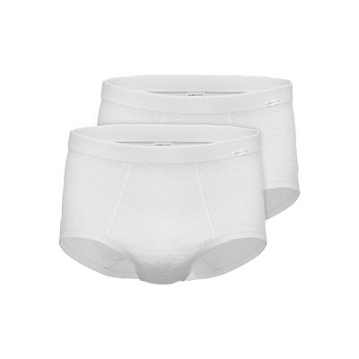 Slip AMMANN "2er Pack Long Slip mit Eingriff Day Classic", Herren, Gr. 8, weiß, Obermaterial: 100% Baumwolle CO., Unterhosen Slip