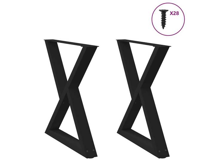 vidaXL Esstisch, Esstisch Beine 2 Stück Schwarz 70x(72-73,3) cm Stahl