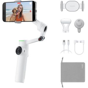 Insta360 Flow 2 Pro Creator Bundle Gimbal, weiß, 3-Achsen, für Smartphone, Objektverfolgung