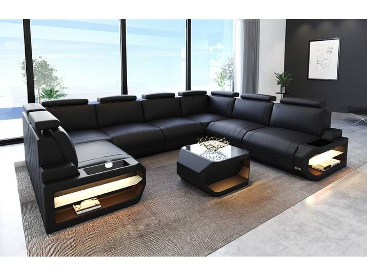 Designsofa Siena U-Form aus Leder