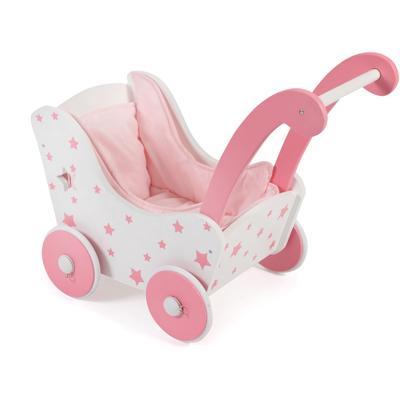 Puppenwagen CHIC2000 "aus Holz", pink (stars pink), Puppenwagen, KinderB:31cm H:45cm T:55cm, Mitteldichte Faserplatte (MDF), B:31cm H:45cm T:55cm