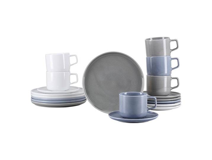 Kaffeeservice 18-teilig. Porzellan, multicolor