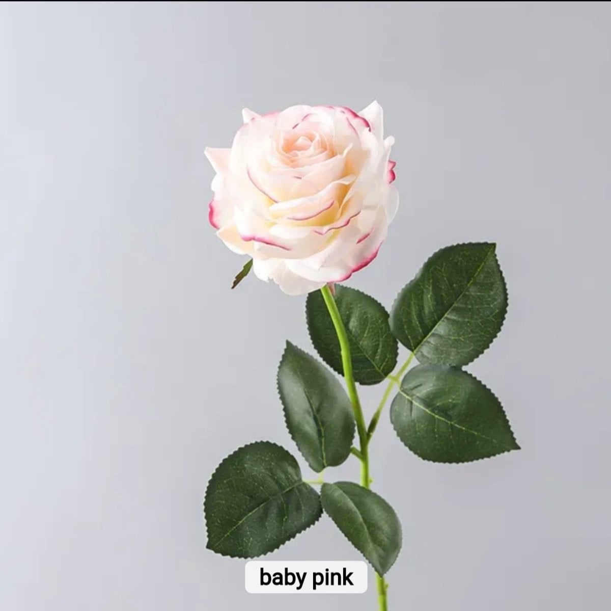 Real Touch Kunstrozen Baby Pink - Lichtroze Kunstbloemen - 43 cm
