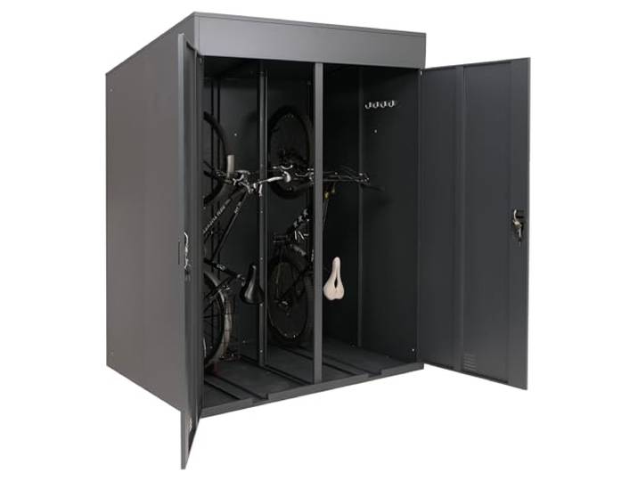 Mendler 2er-Fahrradgarage HWC-H66b 213x158x125cm - anthrazit