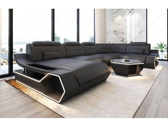 Wohnlandschaft Toscano U-Form in Leder