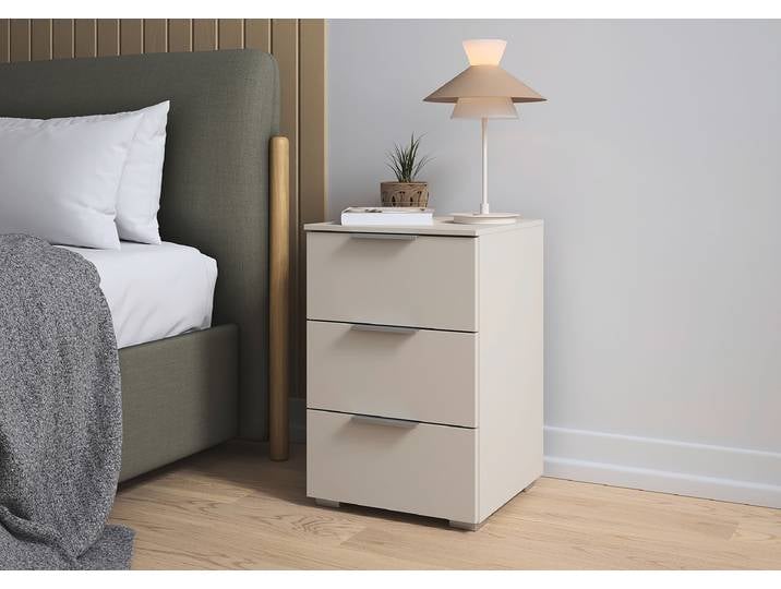 Nachtkommode 61cm 2er Set Beige/Kaschmir Aluminium