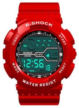 The Handy Homestead Mens Waterproof Digital Sports Watch With Luminous Display red