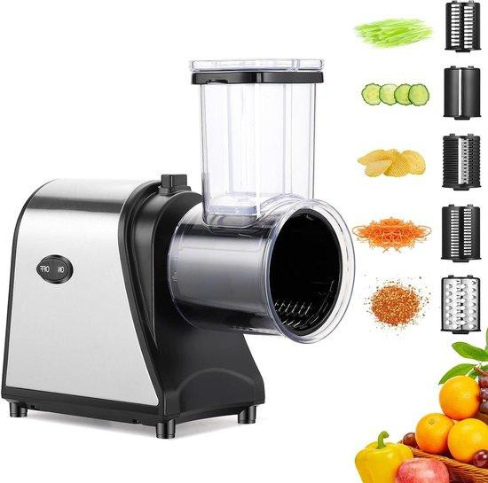 Coocheer Elektrische Groentesnijder en Keukenmachine - 5-in-1 Multifunctionele Rasp - 250 Watt - Zwart