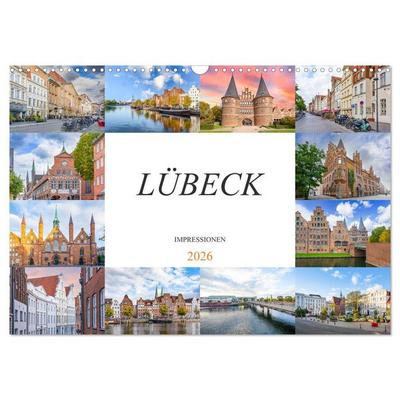 Lübeck Impressionen (Wandkalender 2026 DIN A3 quer), CALVENDO Monatskalender