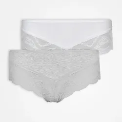 SNOCKS Hipster Lace 2er Set grey/white - S