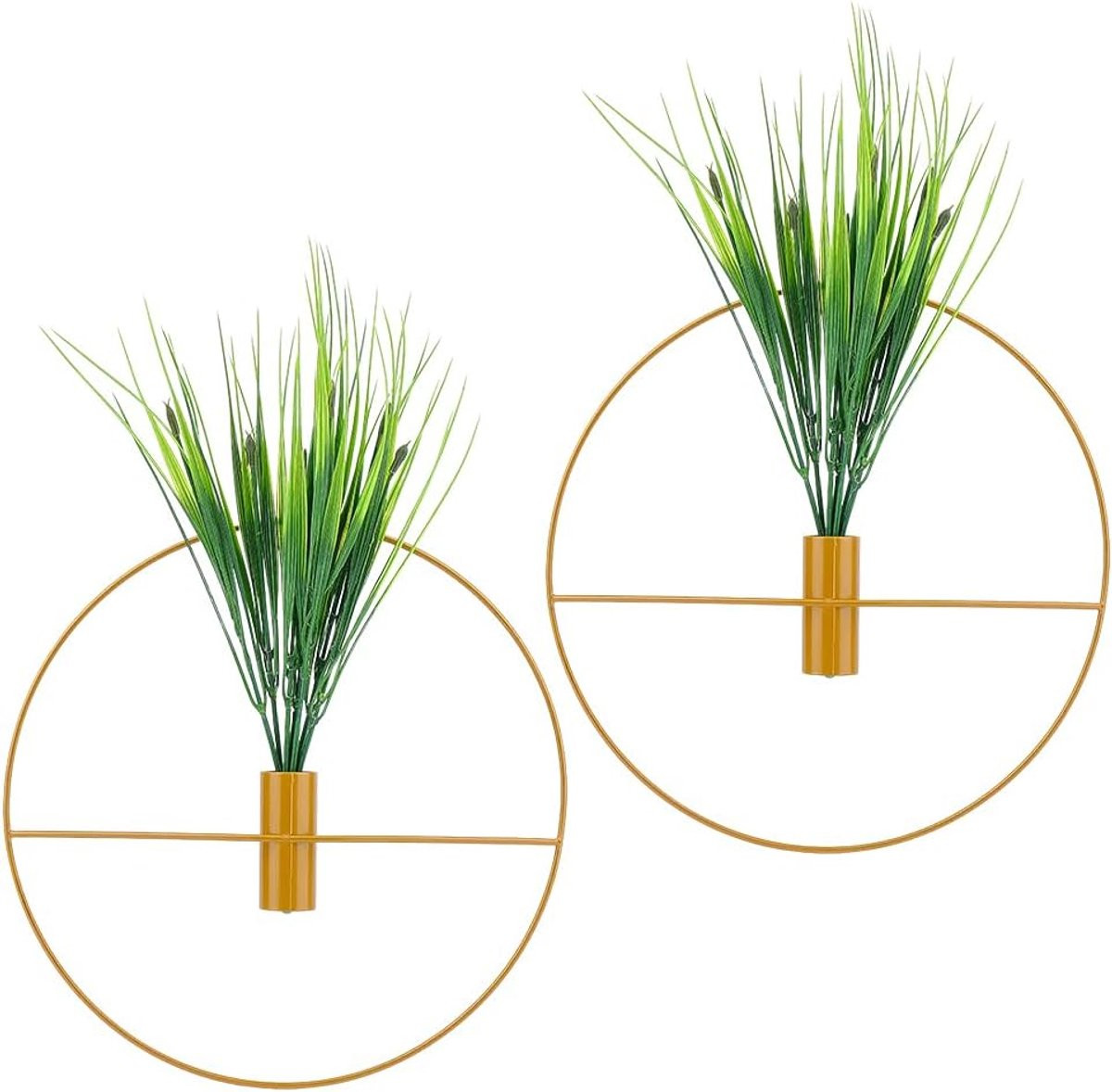 Hangende groene kunstplant met metalen plantenbak voor wanddecoratie