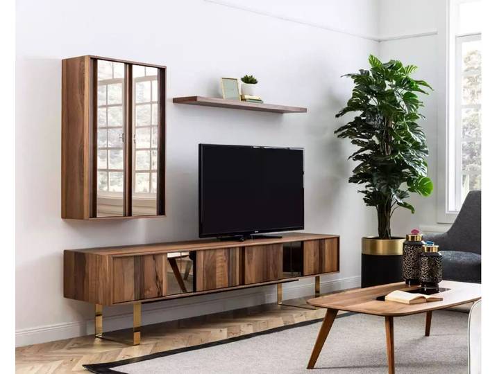 Xlmoebel Lowboard Holz TV Schrank Tisch Modern 5tlg für Wohnzimmer Möbel (TV-Möbel-Set, 5tlg), Made in Europa