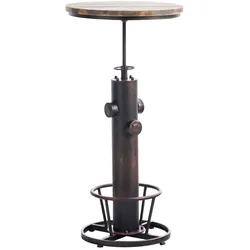 Décoshop26 - Stehtisch Bartisch Industriestil höhenverstellbar Fußstütze Bronze TAB10021