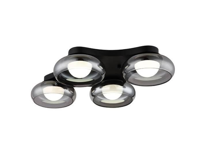 Design plafondlamp Carlene 4-lichts zwart Globo - 16700D4
